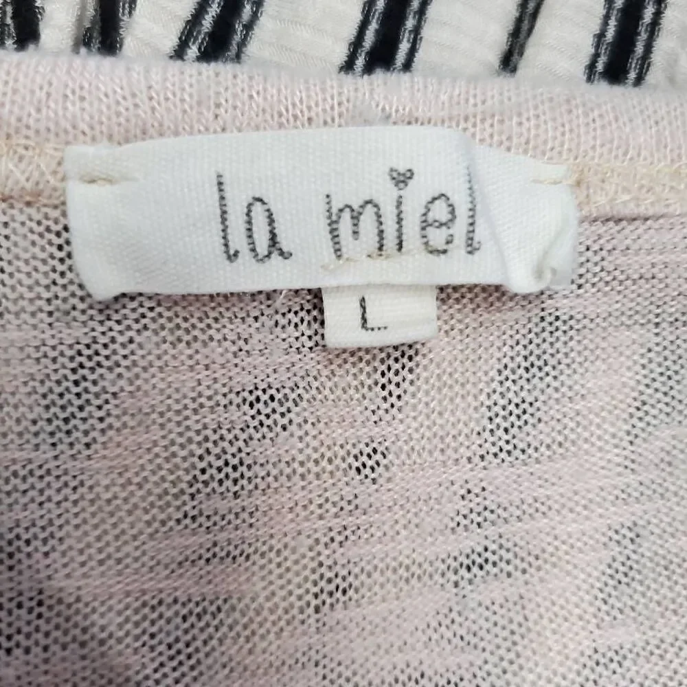 La miel Large Tan Long Juniors Cardigan Sweater - Picture 6 of 8